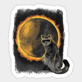 Funny Cat Solar Eclipse Sticker